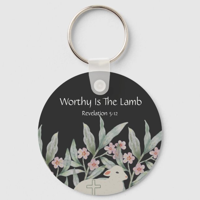 Llavero Worthy Is The Lamb Round Keychain (Anverso)
