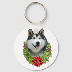 Llavero Wreath de Alaskan Malamute - Keychain