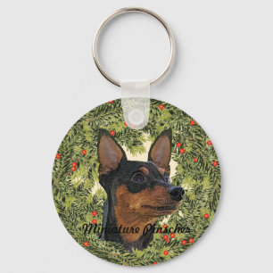Llavero Wreath de Pinscher en miniatura