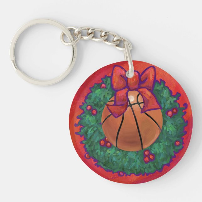 Llavero Wreath sobre el baloncesto dentro de los Navidades (Frente)
