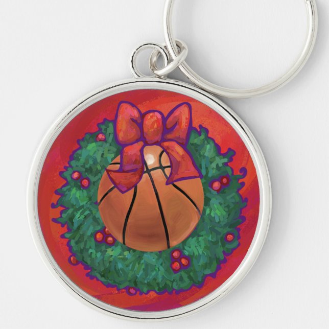 Llavero Wreath sobre el baloncesto dentro de los Navidades (Frente)