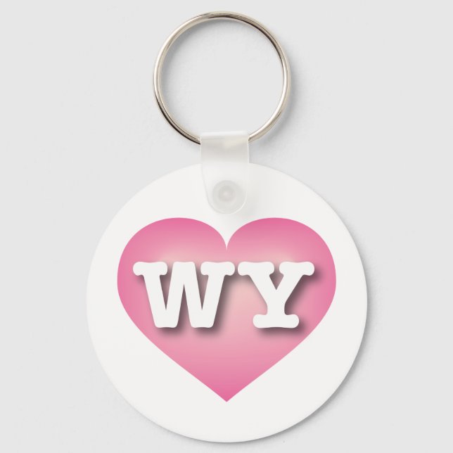 Llavero Wyoming Pink Fade Heart - Amo WY (Anverso)