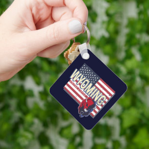 Llavero Wyoming United States Retro State Map Vintage USA