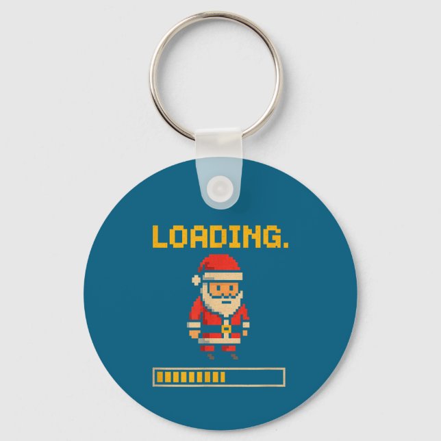 Llavero Xel Santa Loading Retro Christmas Gamer Shirt  (Anverso)