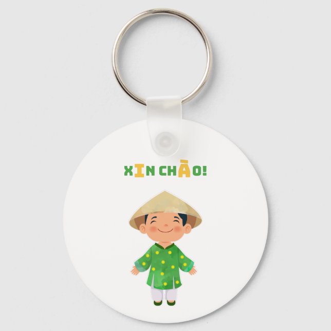 Llavero ¡XIN CHÀO! Keychain de Vietnam (Anverso)