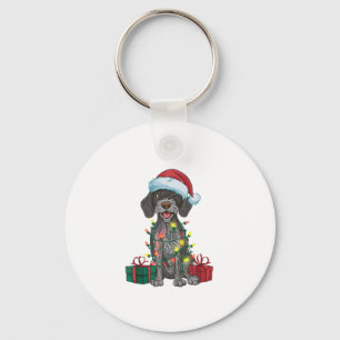 Llavero Xmas Iluminando Perro picante de cabello alambrado