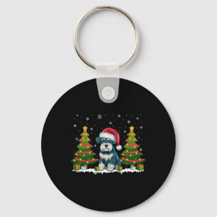 Llavero Xmas Luces Ministra Schnauzer Dog Santa Christma