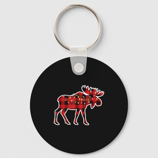 Llavero Xmas Moose Red And Black Buffalo Plaid Christmas L (Anverso)