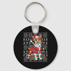 Llavero Xmas Sweater Style Ugly Santa Basenji Dog Christma