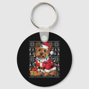 Llavero Xmas Sweater Style Ugly Santa Cairn Terrier Dog Ch