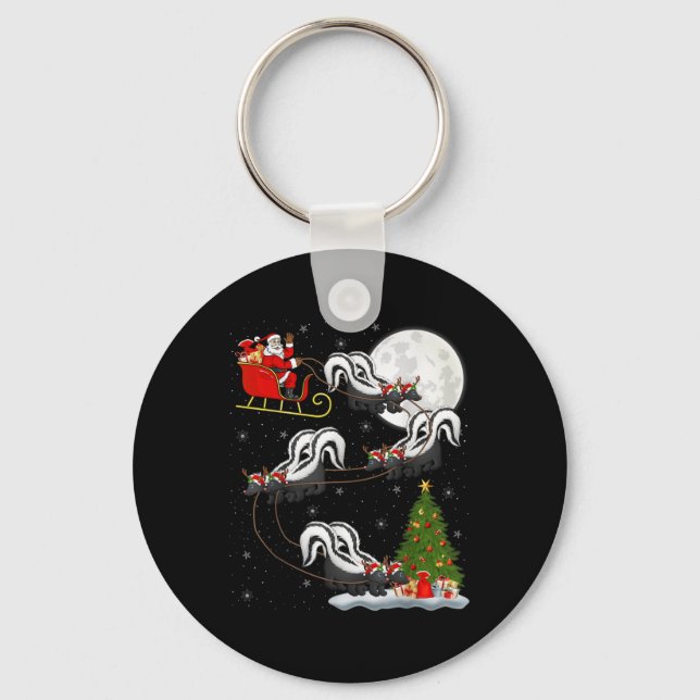 Llavero Xmas Tree Lighting Santa Riding Skunk Christmas T  (Anverso)