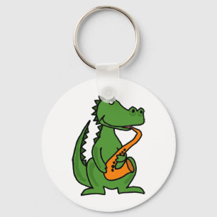 Llavero XX- Gator jugando saxofón