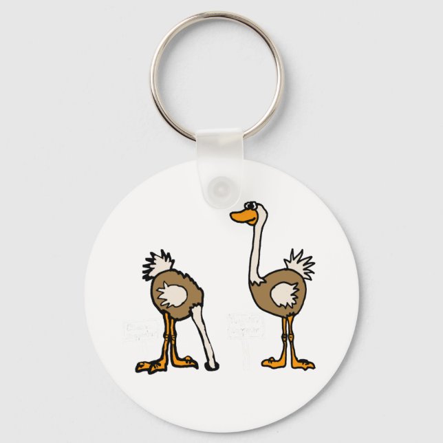 Llavero XX- Ostriches en arena (Anverso)