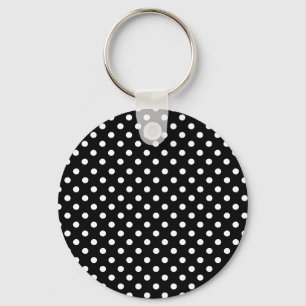Llavero y Cordón de Lunares Negro y Blanco