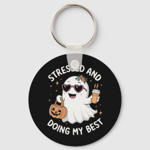 Llavero Y Haciendo Mi Mejor Café Fantasma De Halloween