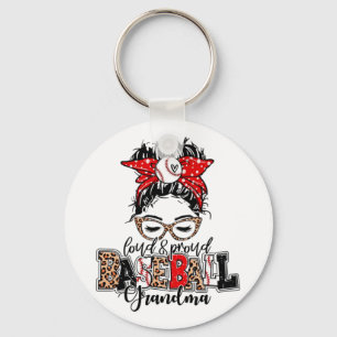 Llavero Y la orgullosa abuela del béisbol Messy Bun Leopar