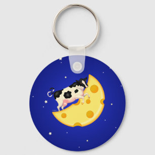 Llavero Y la vaca saltó sobre la luna de queso