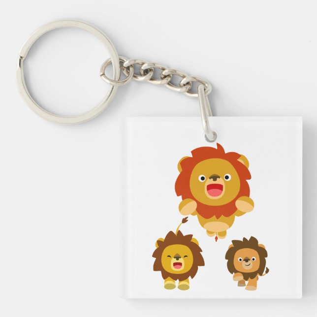 Llavero "¡¡¡Ya viene!!" 3 Leones Personalizados cortos Key (Frente)