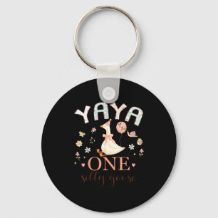 Llavero Yaya de la niña tonta de un año cumpleaños