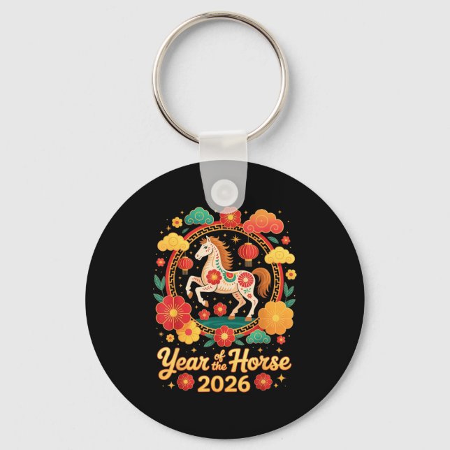 Llavero Year Of The Horse 2026 Chinese New Year Men Women  (Anverso)