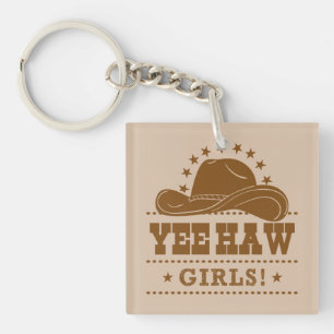 Llavero Yee Haw Chicas Diseño Gorra Vaquera