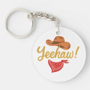 Llavero Yeehaw Cowboy Cowgirl Rodeo de campo occidental