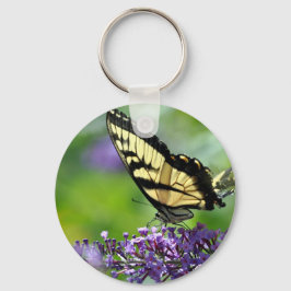 Llavero Yellow and Black Butterfly on Lavender