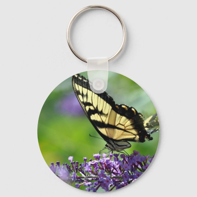 Llavero Yellow and Black Butterfly on Lavender (Anverso)