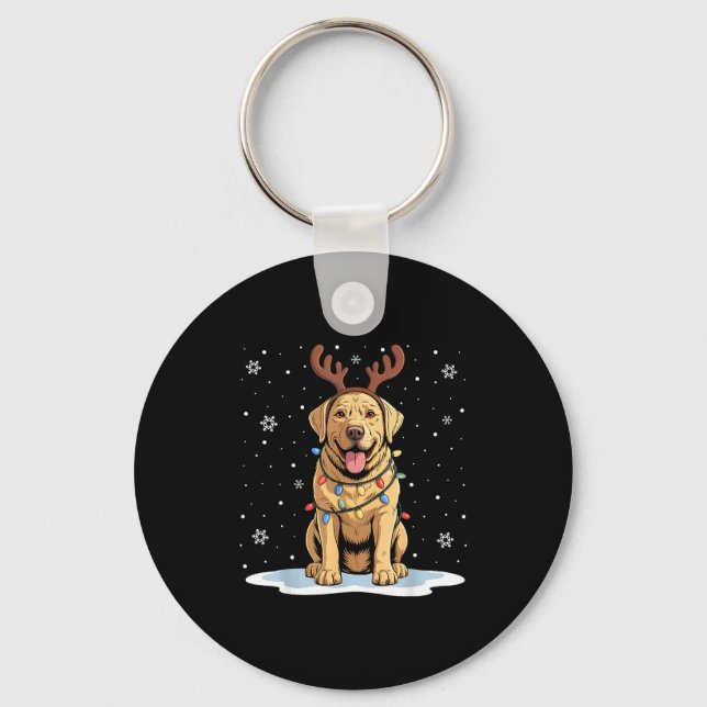 Llavero Yellow Lab Labrador Christmas Reindeer Dog Lover X (Anverso)
