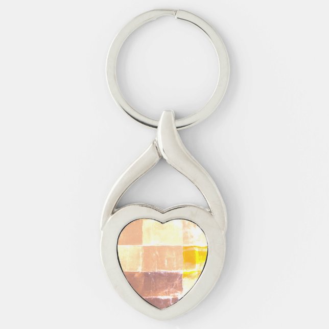 Llavero Yellow Plaid Peach  (Anverso)