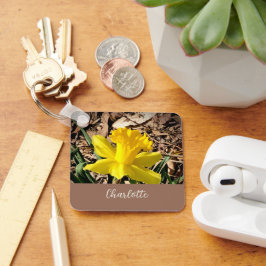 Llavero Yellow Spring Daffodil in the Garden Custom Name