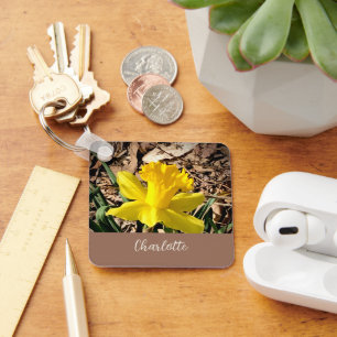 Llavero Yellow Spring Daffodil in the Garden Custom Name