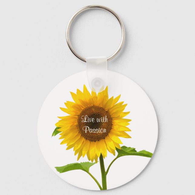 Llavero Yellow Sunflower Live with Passion Flower Keychain (Anverso)