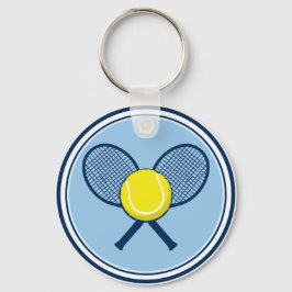 Llavero Yellow Tennis Ball Racket Keychain