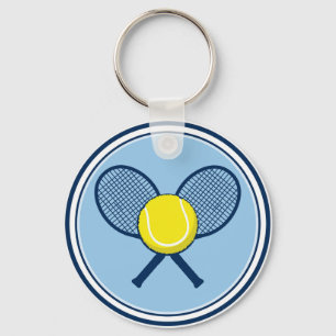 Llavero Yellow Tennis Ball Racket Keychain