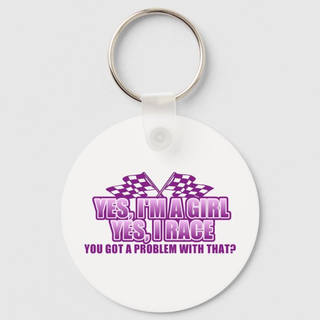 Llavero Yes I'm A Girl Yes I Race.... (Anverso)