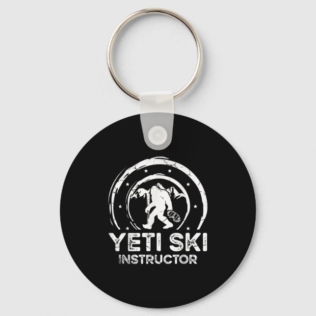 Llavero Yeti instructor de esquí Sasquatch para una mujer  (Anverso)