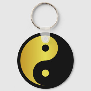 Llavero Yin and Yang symbol Gold asian philosophy zen