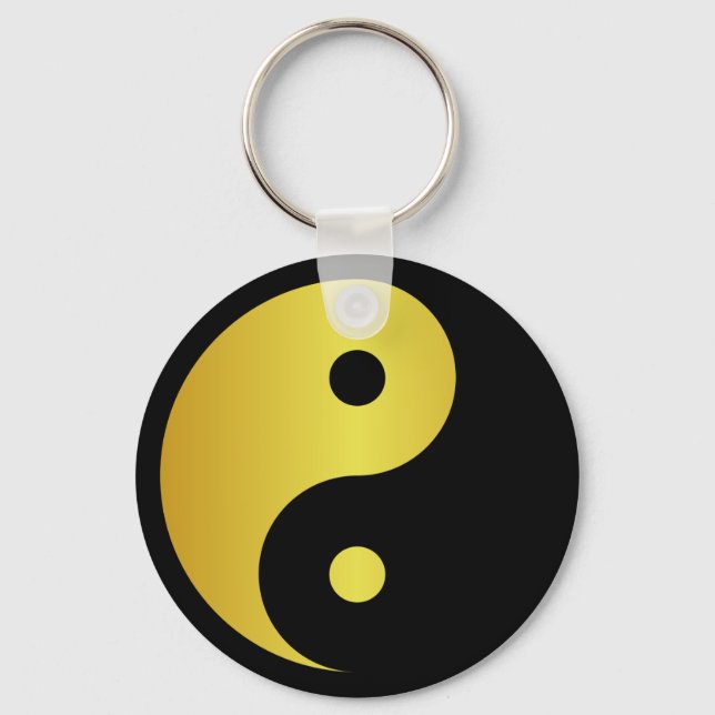 Llavero Yin and Yang symbol | Gold asian philosophy zen (Anverso)