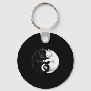 Llavero Yin Y Yang Mascota Cat Gatos Blancos Negros