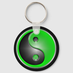 Llavero yin y yang verdes