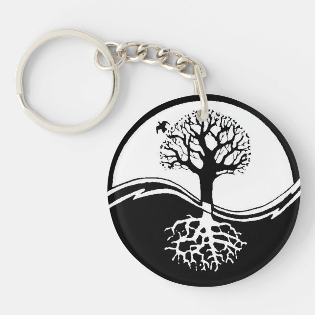 Llavero Yin Yang, árbol de la vida (Frente)