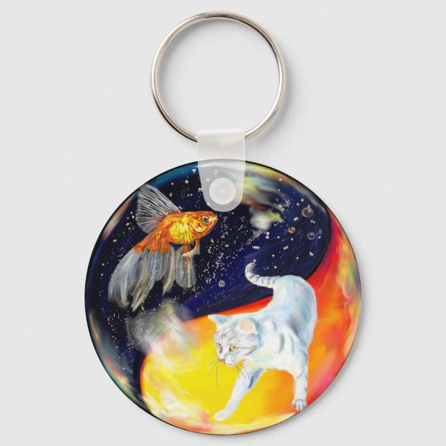 Llavero Yin Yang Black White (Anverso)