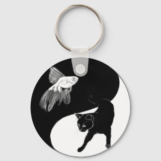 Llavero Yin Yang Black White