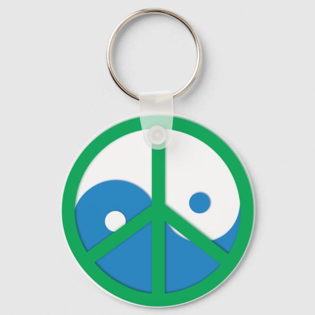Llavero Yin-Yang con la señal de la paz (Anverso)