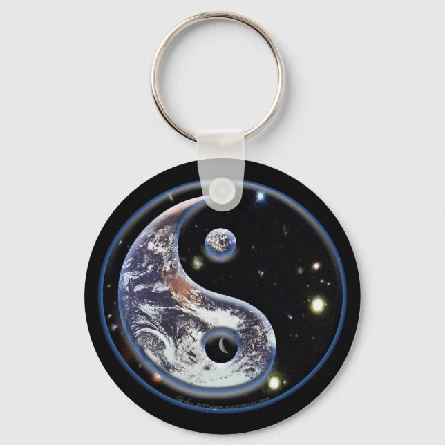 Llavero Yin Yang cósmico (Anverso)