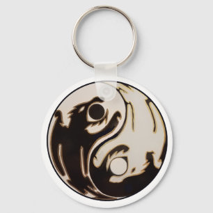 Llavero Yin yang doble dragón