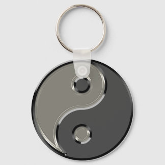 Llavero Yin Yang en 2 sombras de gris