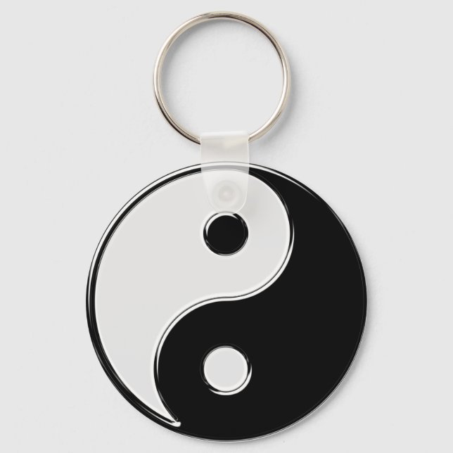 Llavero Yin Yang en blanco y negro (Anverso)