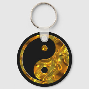 Llavero Yin & Yang GOLD black